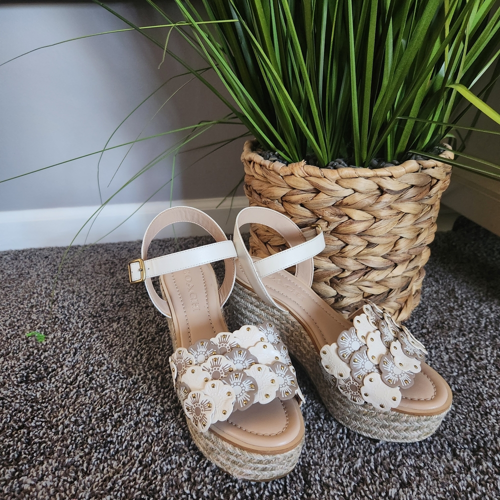 Coach Floral Wedge Sandals